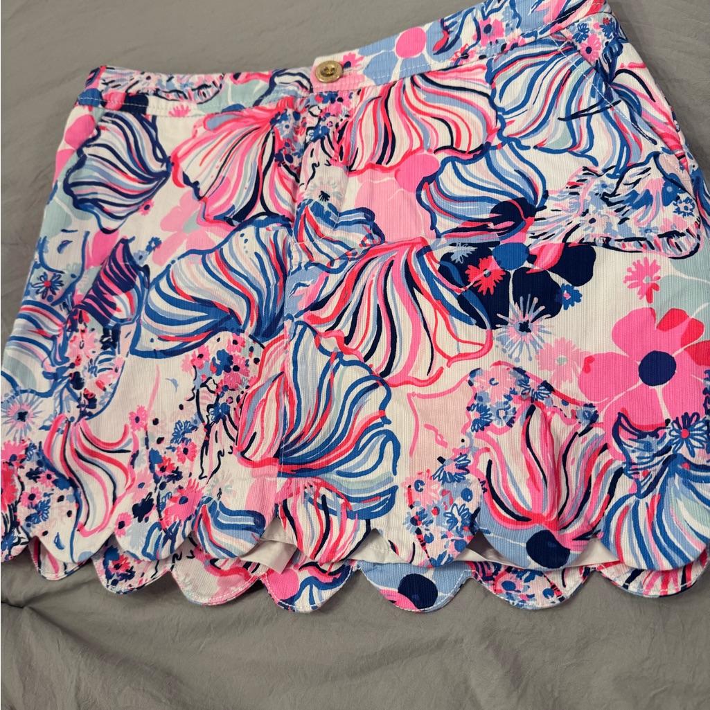 Floral Scalloped Hem Skirt